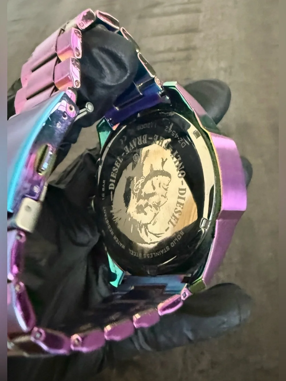 Diesel Iridescent Blue and Brown Chronograph Watch (battery not included)